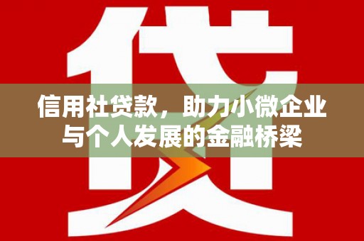 雄安新区信用社贷款，助力小微企业与个人发展的金融桥梁