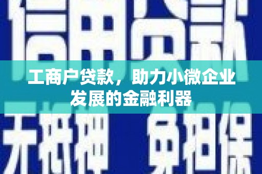 雄安新区工商户贷款，助力小微企业发展的金融利器