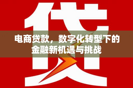 雄安新区电商贷款，数字化转型下的金融新机遇与挑战