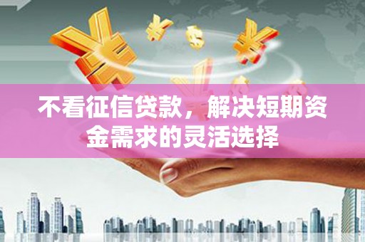 雄安新区不看征信贷款，解决短期资金需求的灵活选择