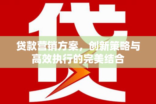 雄安新区贷款营销方案，创新策略与高效执行的完美结合