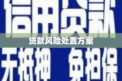 雄安新区贷款风险处置方案