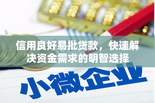 雄安新区信用良好易批贷款，快速解决资金需求的明智选择