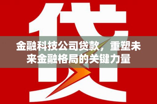 雄安新区金融科技公司贷款，重塑未来金融格局的关键力量
