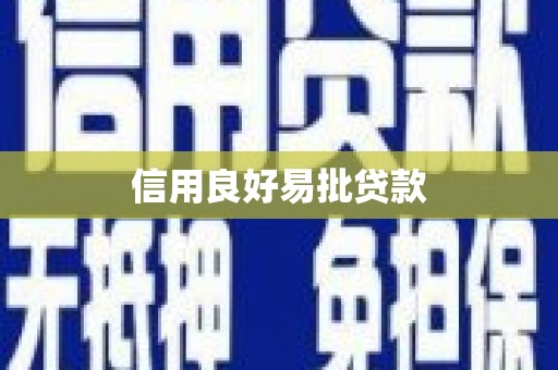 雄安新区信用良好易批贷款