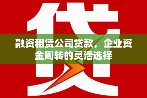 雄安新区融资租赁公司贷款，企业资金周转的灵活选择