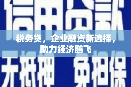 雄安新区税务贷，企业融资新选择，助力经济腾飞