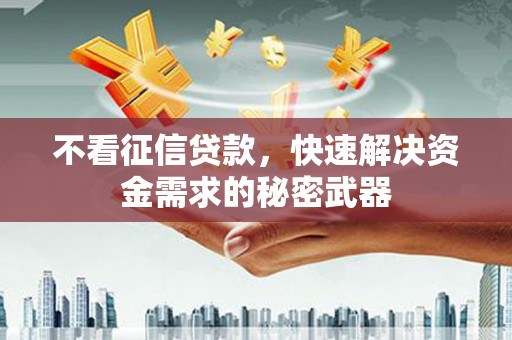 雄安新区不看征信贷款，快速解决资金需求的秘密武器
