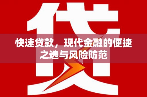雄安新区快速贷款，现代金融的便捷之选与风险防范