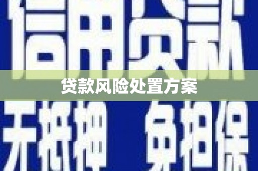 雄安新区贷款风险处置方案