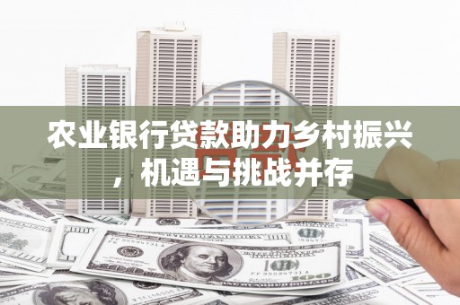 雄安新区农业银行贷款助力乡村振兴，机遇与挑战并存