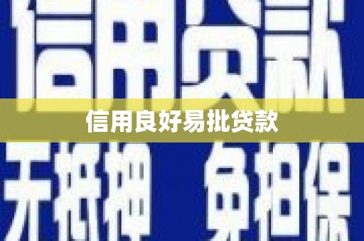雄安新区信用良好易批贷款