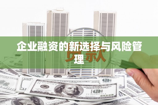 雄安新区企业融资的新选择与风险管理
