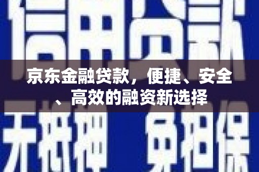 雄安新区京东金融贷款，便捷、安全、高效的融资新选择